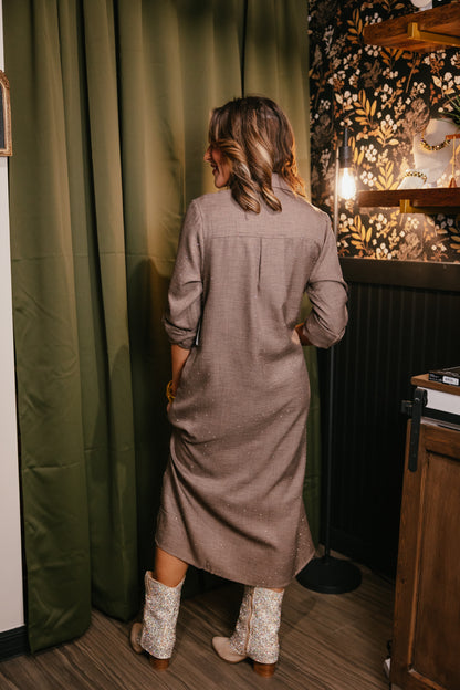Meet Me At Midnight Dress In Brown - Reg & Curvy