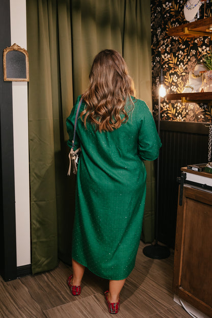 Meet Me At Midnight Dress In Dark Green - Reg & Curvy