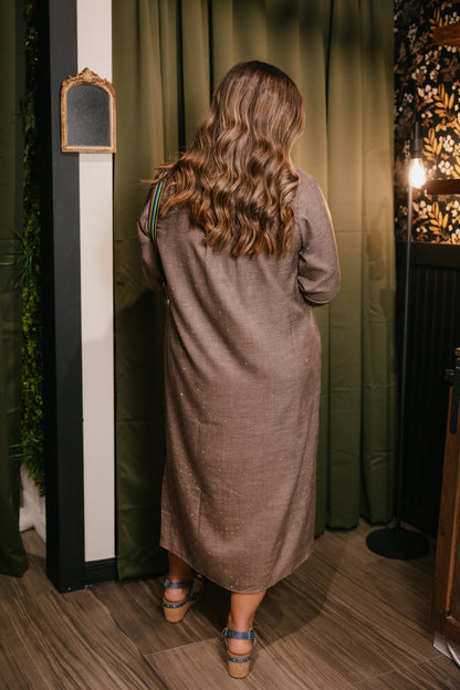 Meet Me At Midnight Dress In Brown - Reg & Curvy