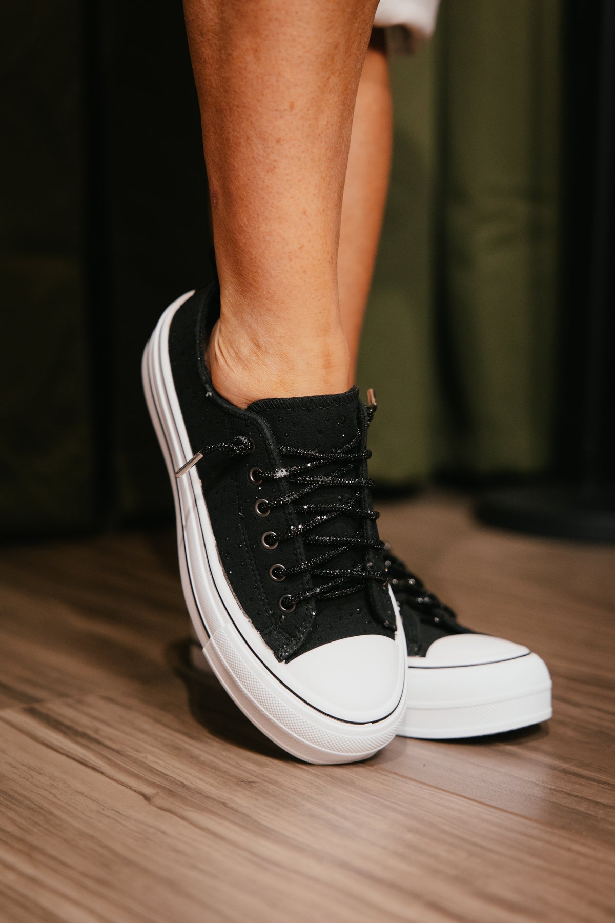 Very G Black Harmon Suede Bling Sneakers