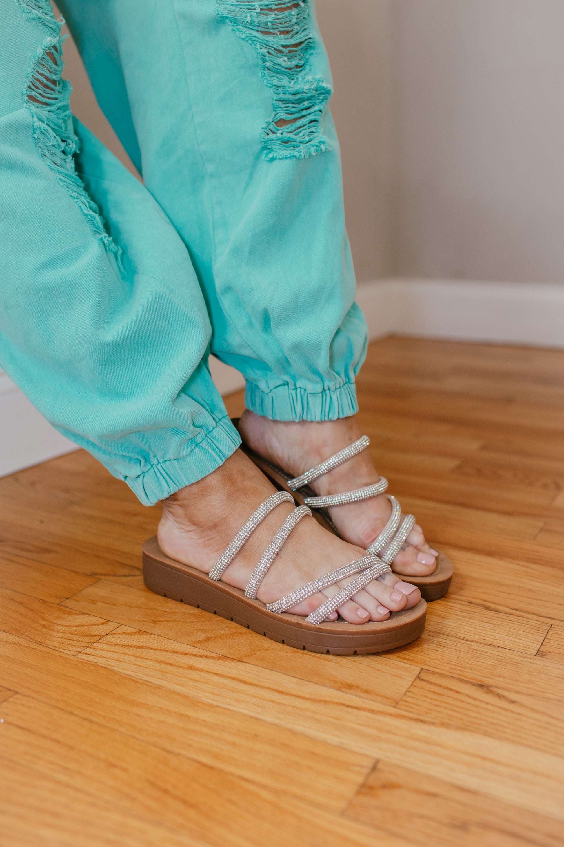 Corky's Rhinestone Striptease Sandals