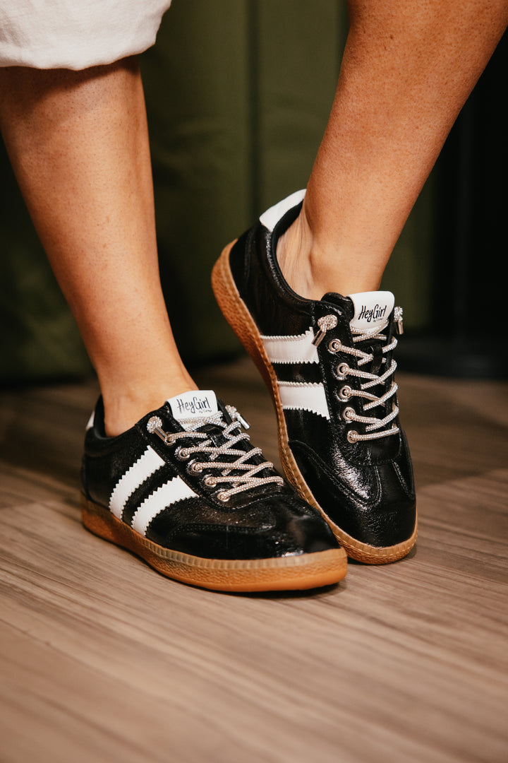 Corky's Black Metallic Heads Up Sneakers
