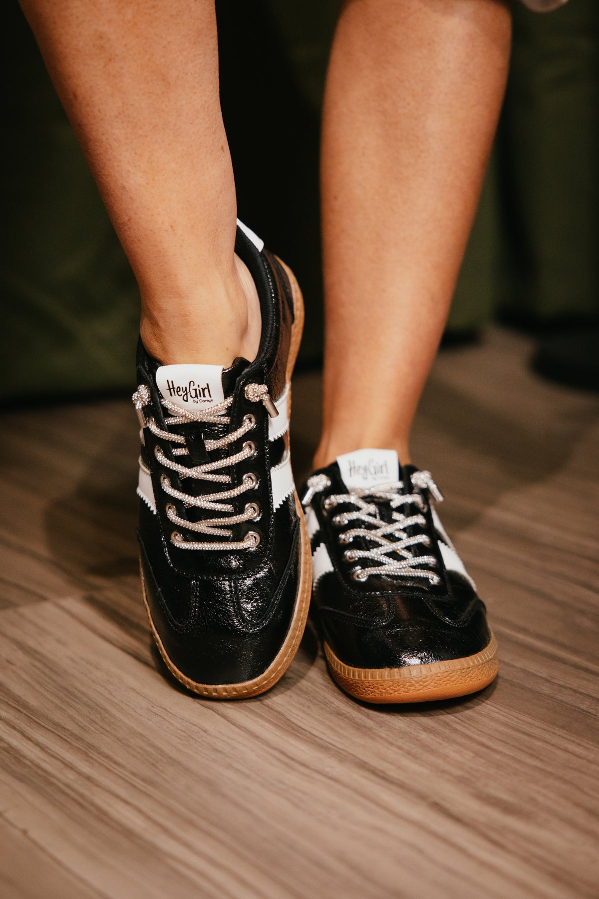 Corky's Black Metallic Heads Up Sneakers