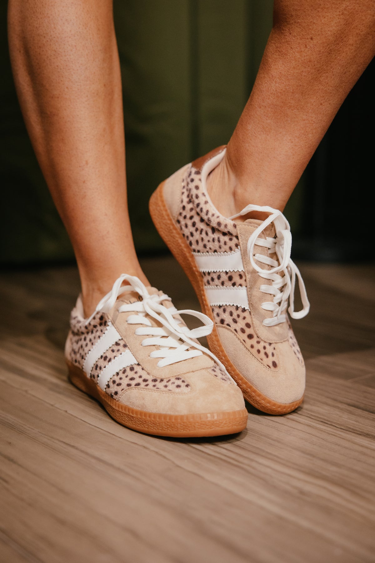 Corky's Sand Mini Leopard Heads Up Sneakers
