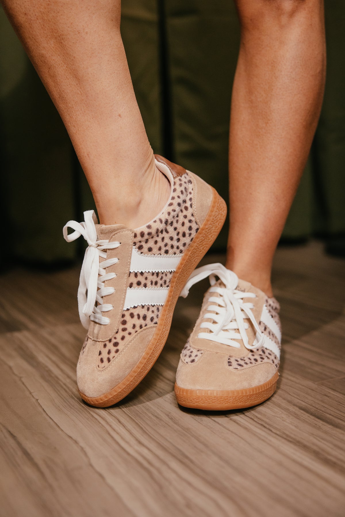 Corky's Sand Mini Leopard Heads Up Sneakers
