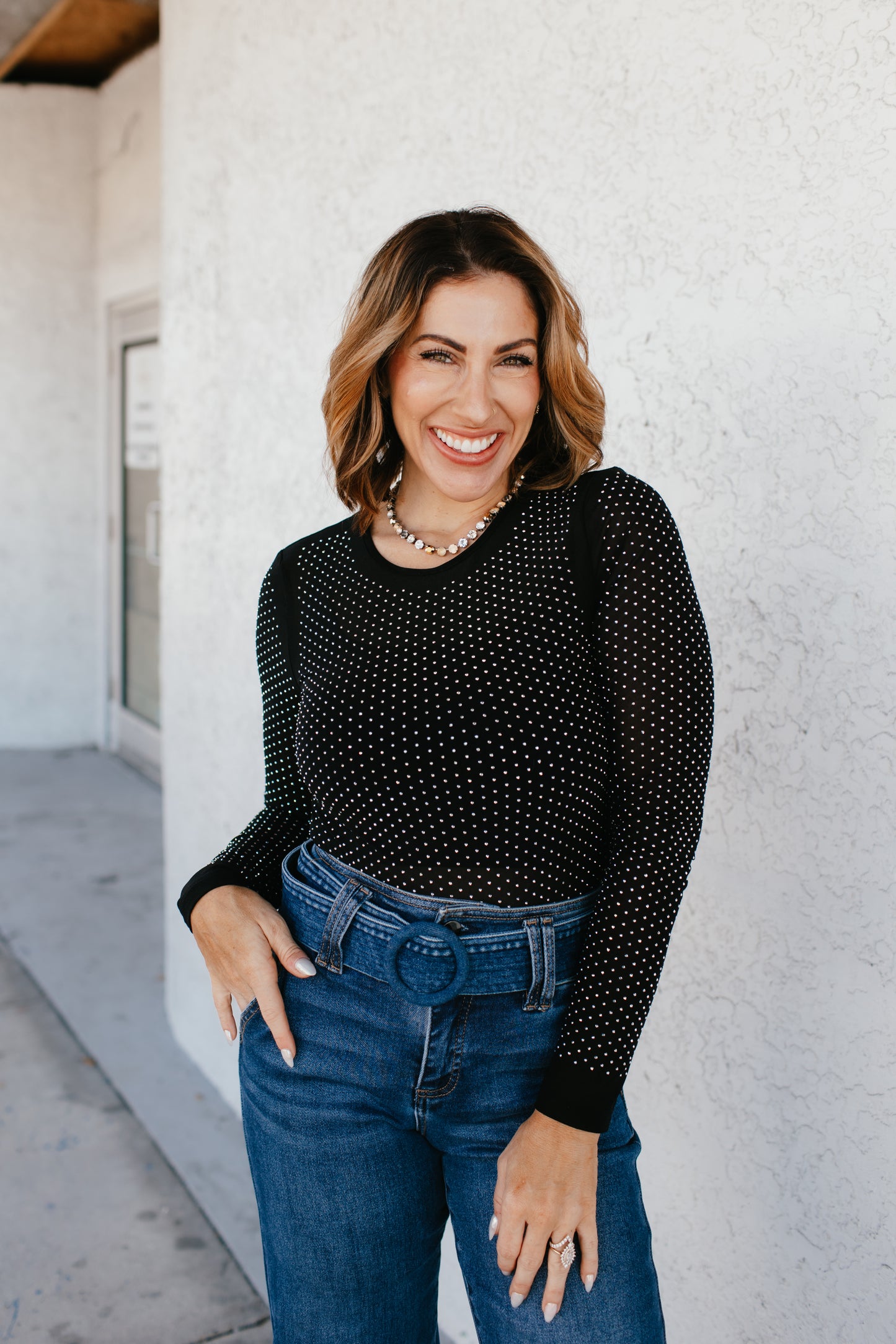 BLACK FRIDAY DEAL: Shimmer And Sheer Top - Reg & Curvy