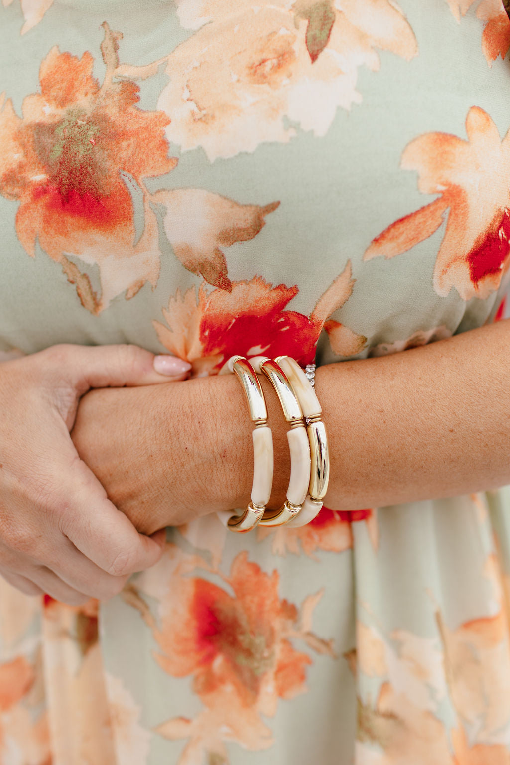 Live A Little Skinny Stretch Bracelet In White