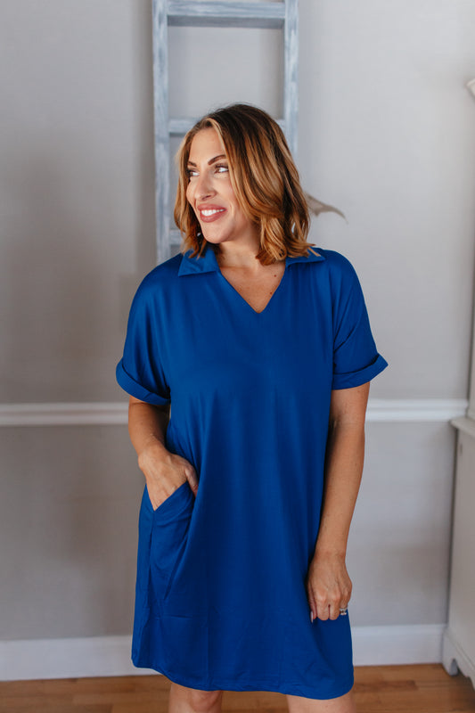 Cara Dress in Royal Blue - Reg/Curvy