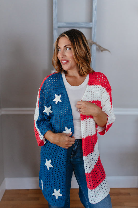 American Flag Cardigan