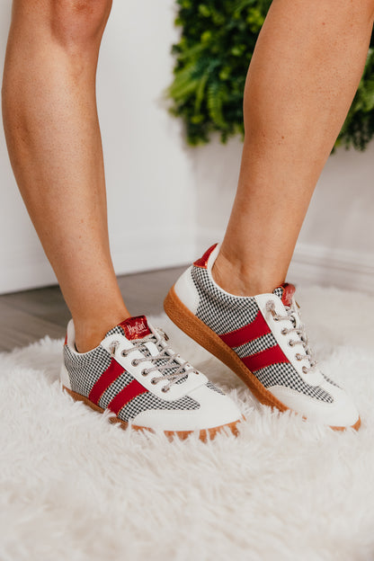 Corky's Black White Houndstooth Heads Up Sneakers