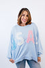 USA Patches and Pearls Top in Blue