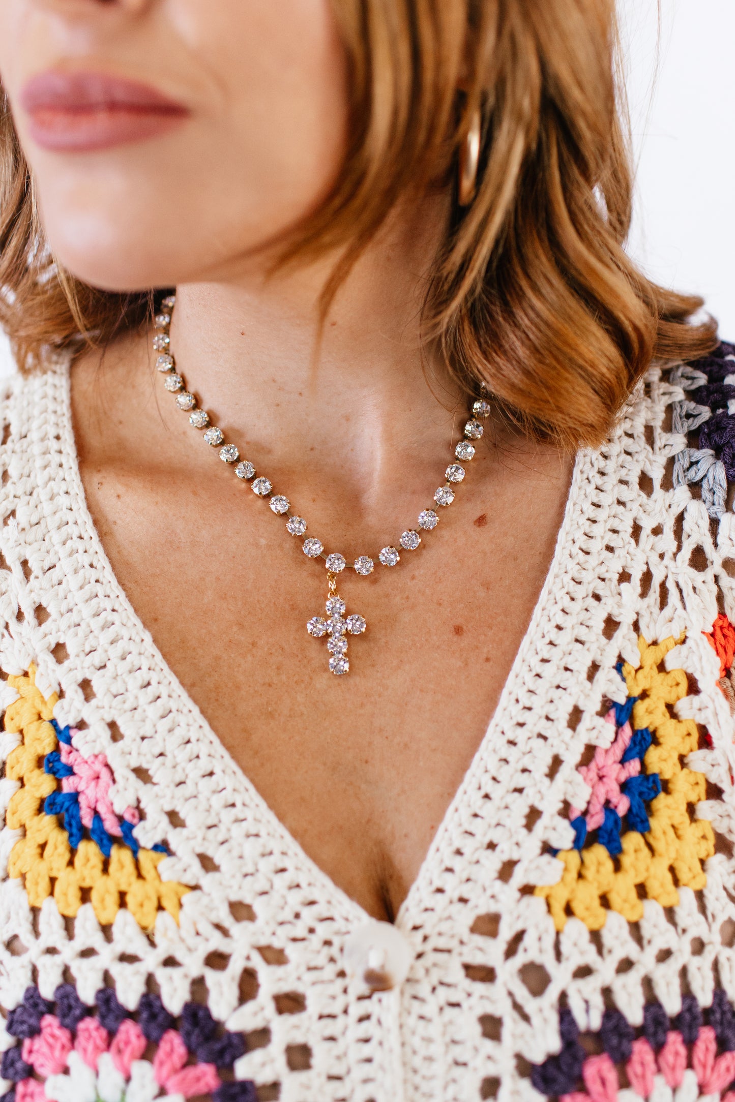 Tova Baby Donatella Necklace in Antique Gold Clear - FINAL SALE