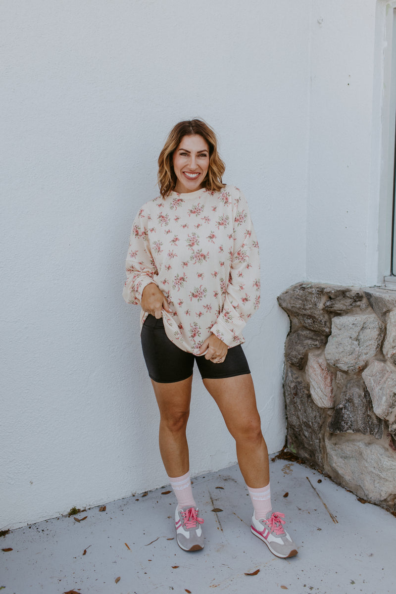 The Sierra Pullover in Butter Yellow Floral - Reg & Curvy