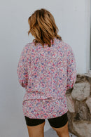 The Sierra Pullover in Pink Purple Floral - Reg & Curvy