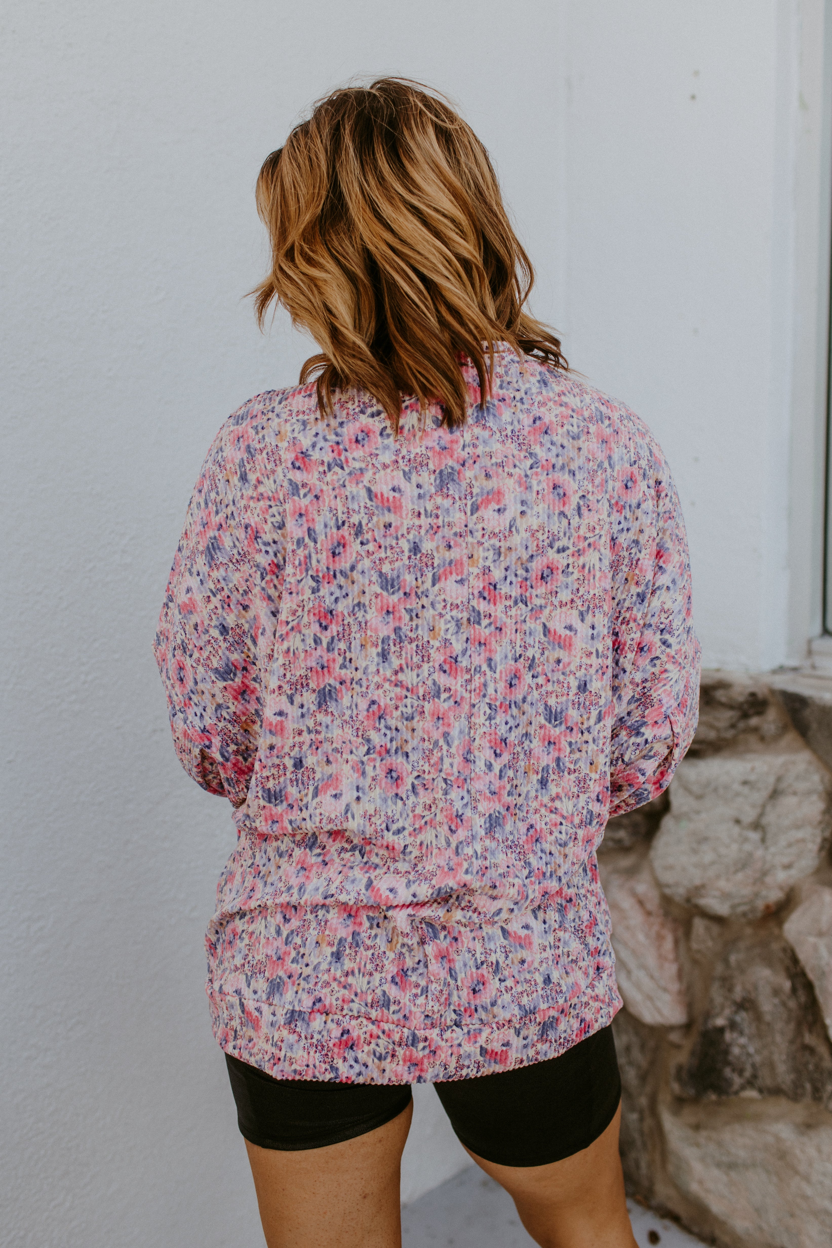 The Sierra Pullover in Pink Purple Floral - Reg & Curvy