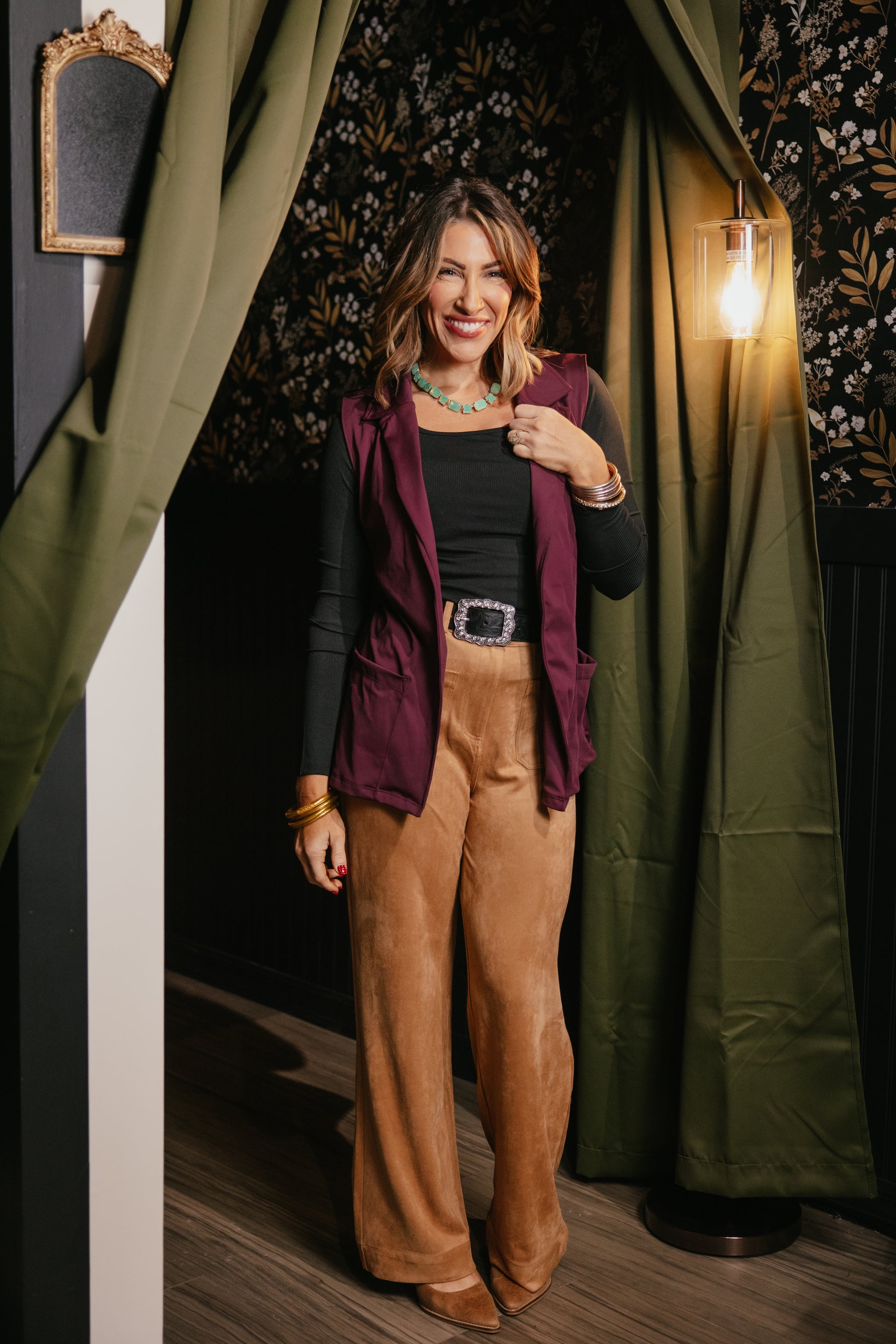 Get The Job Done Vest In Plum - Reg & Curvy