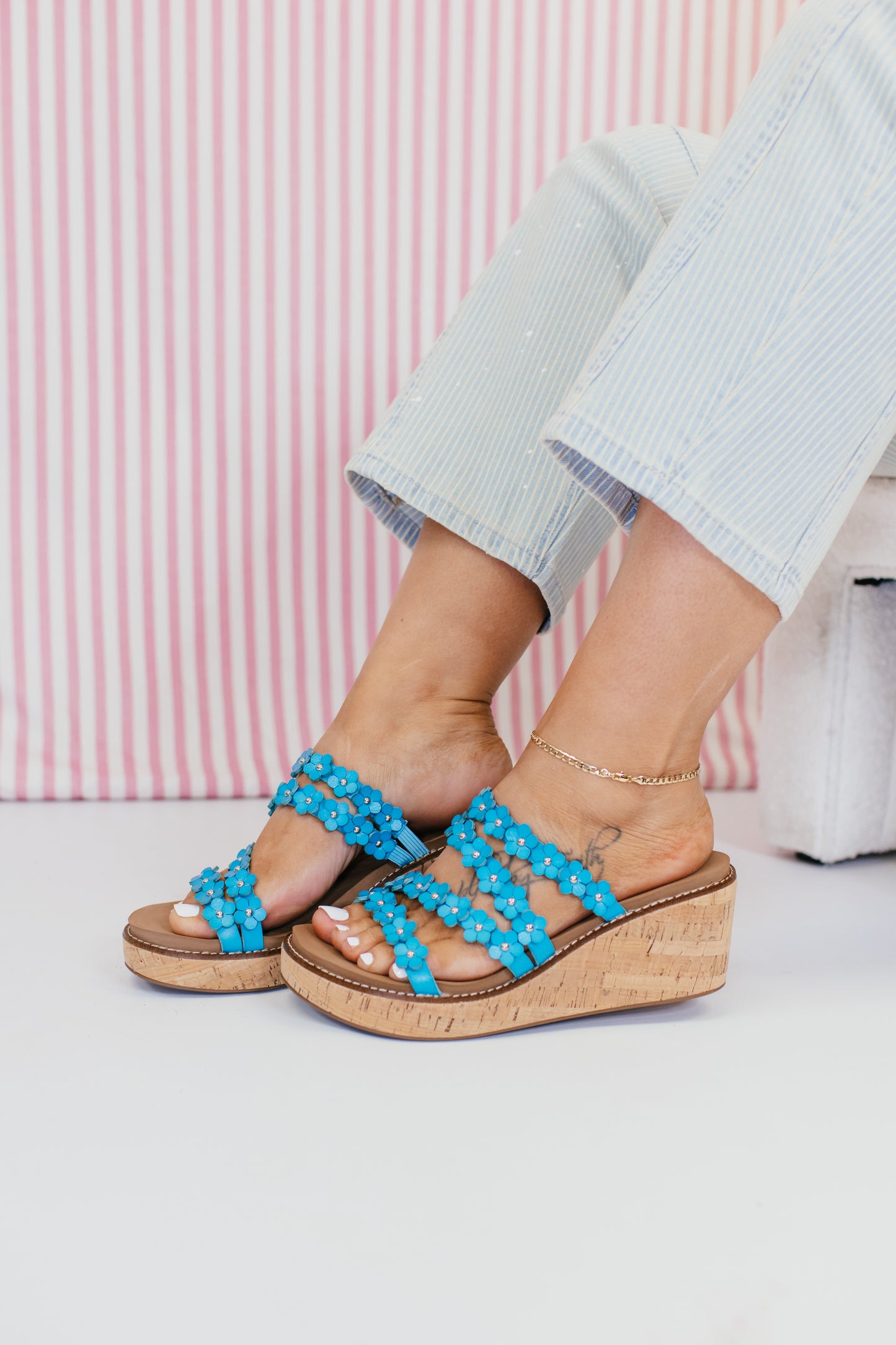 Corky's Teal Let's Be Friends Wedges
