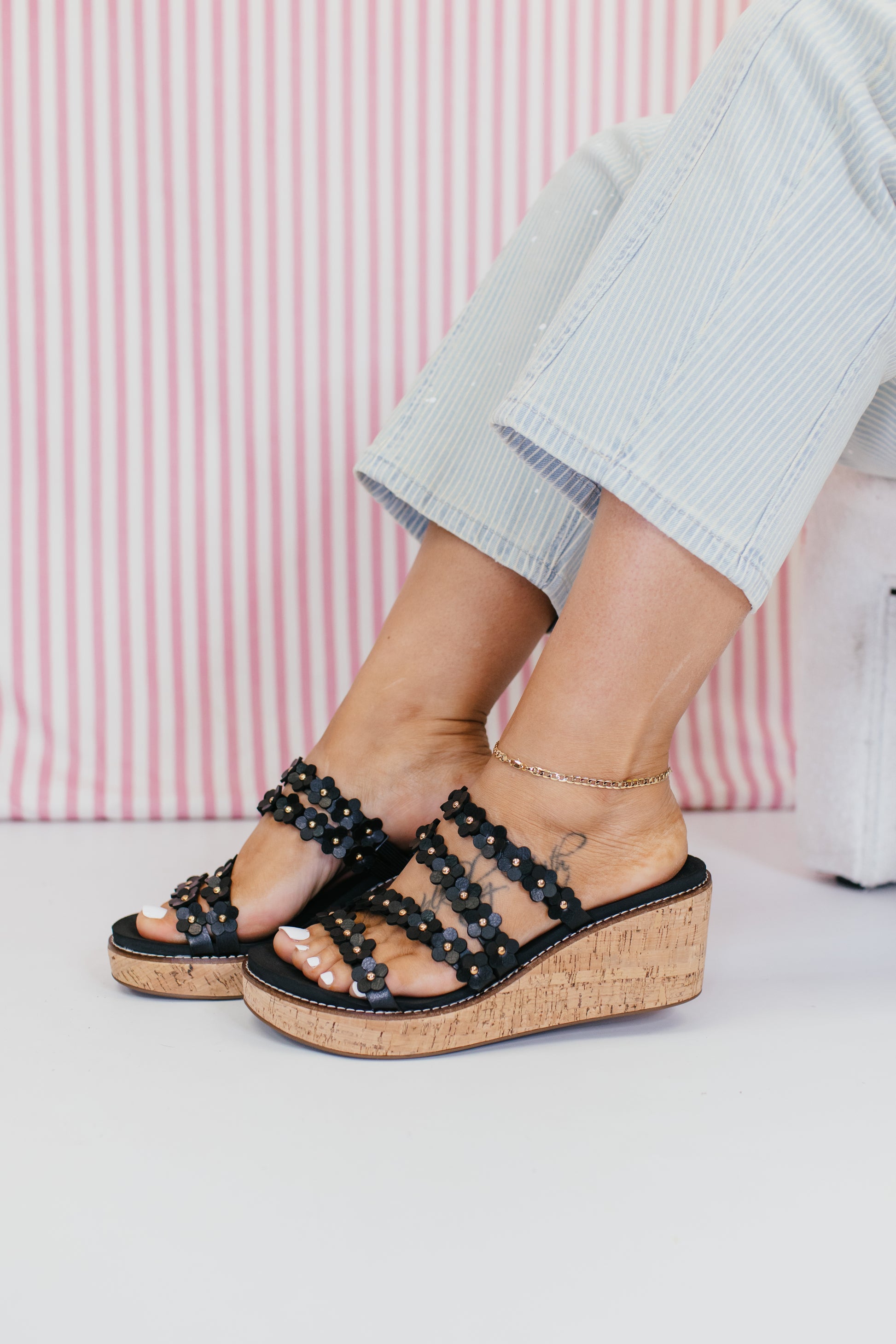 Corky's Black Let's Be Friends Wedges