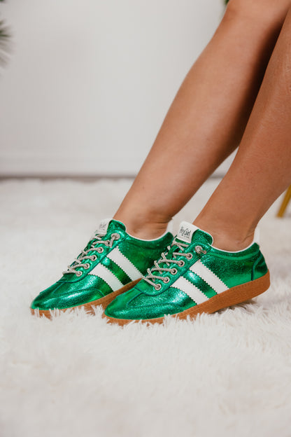 Corky's Green Metallic Heads Up Sneakers