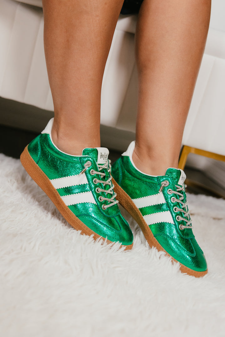 Corky's Green Metallic Heads Up Sneakers