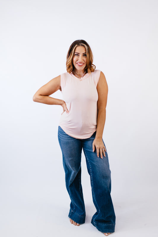 Essential Knit Tank in Soft Pink