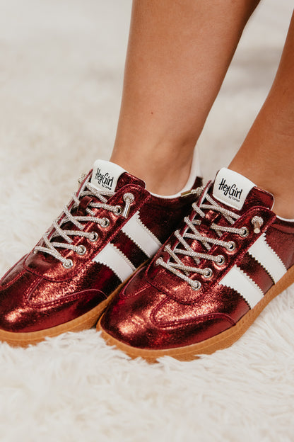 Corky's Burgundy Metallic Heads Up Sneakers