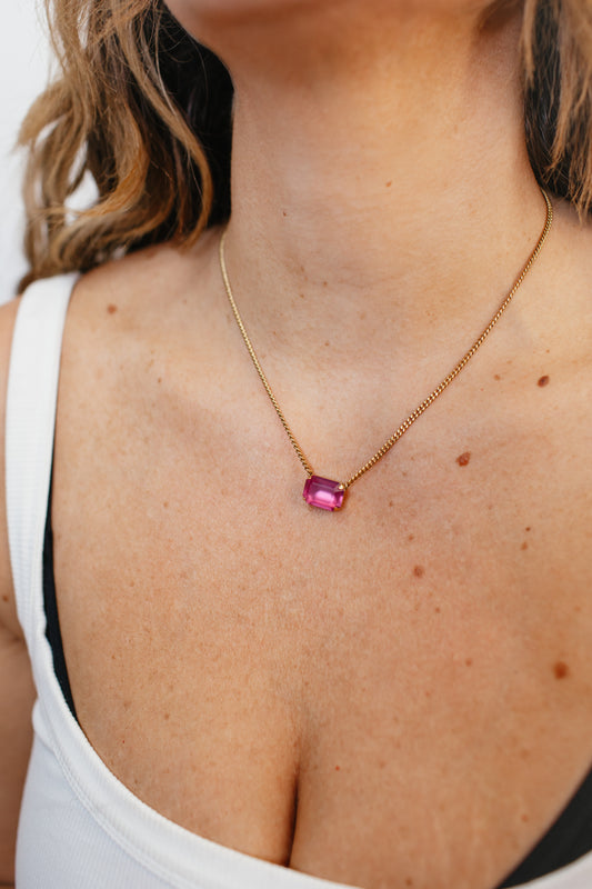 Tova Rubin Necklace in Fuschia Matt - FINAL SALE