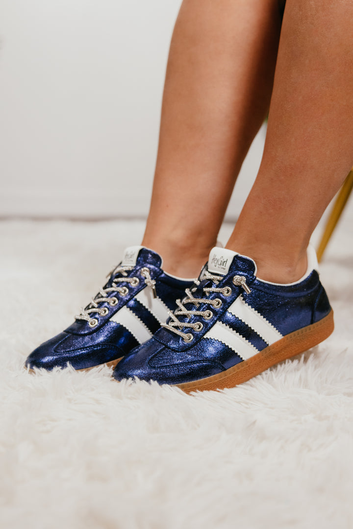 Corky's Navy Metallic Heads Up Sneakers