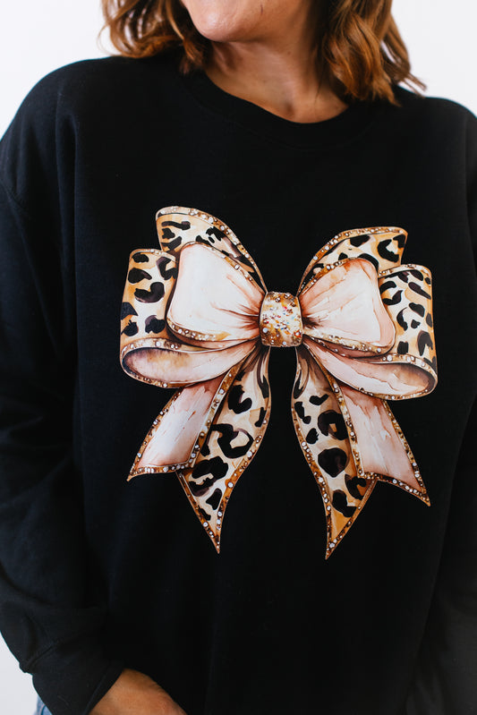 Rose Gold Bow Graphic Pullover - FINAL SALE