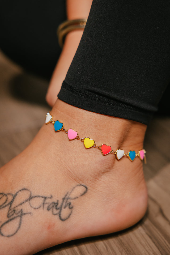 Multi Heart Anklet