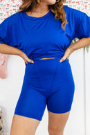 Tucked In Sleep Shorts In Royal - Reg & Curvy