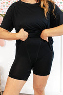 Tucked In Sleep Shorts In Black - Reg & Curvy