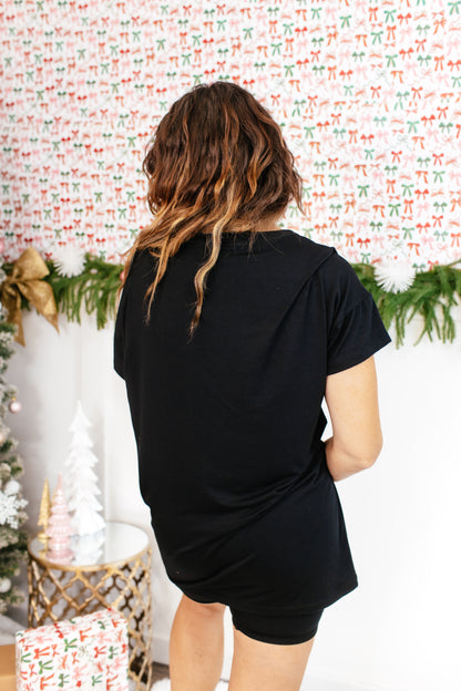 Tucked In Sleep Top In Black - Reg & Curvy