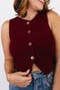 Split Decision Vest in Red Wood