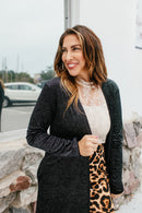 Velvet Crush Duster In Black - Reg & Curvy