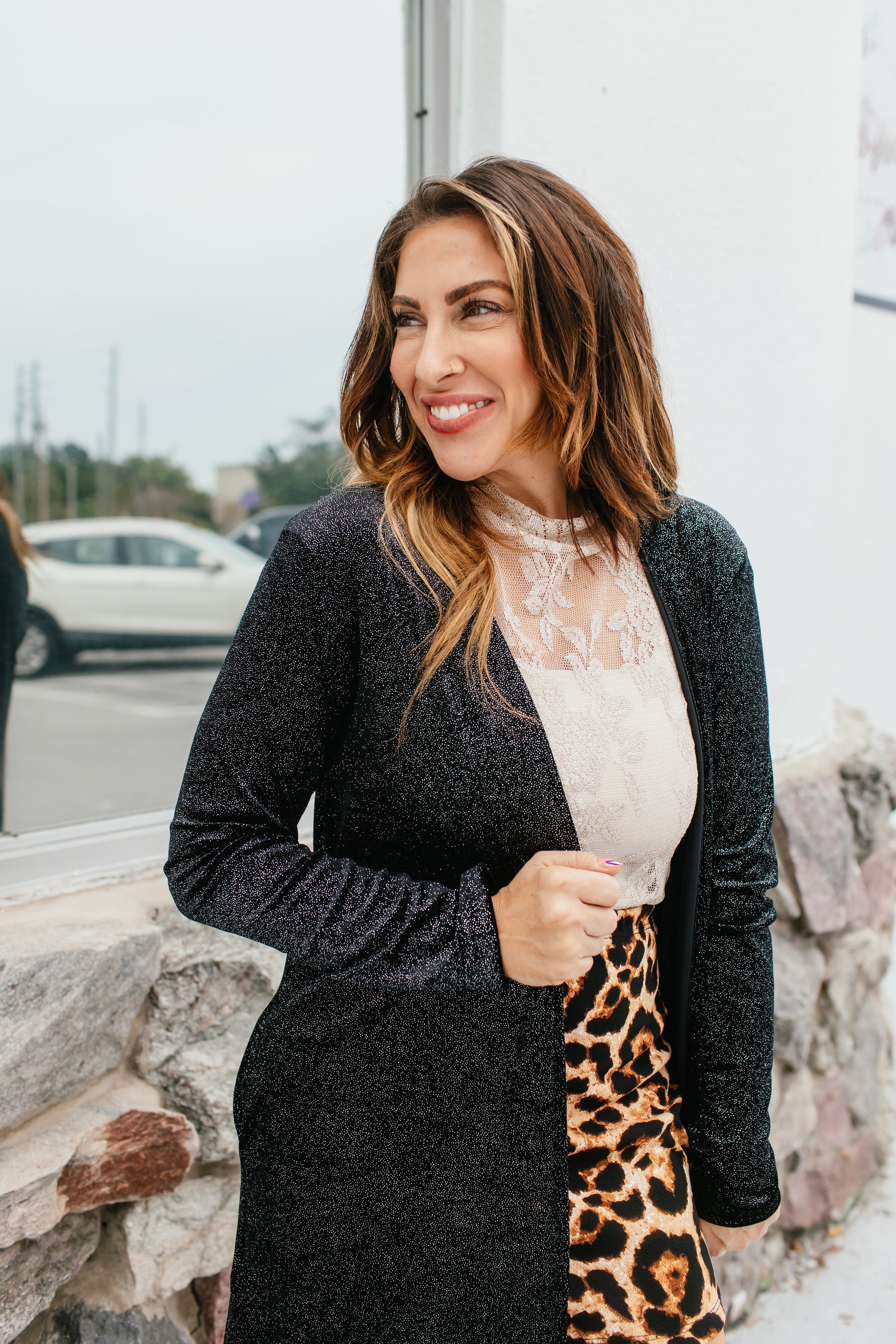 Velvet Crush Duster In Black - Reg & Curvy