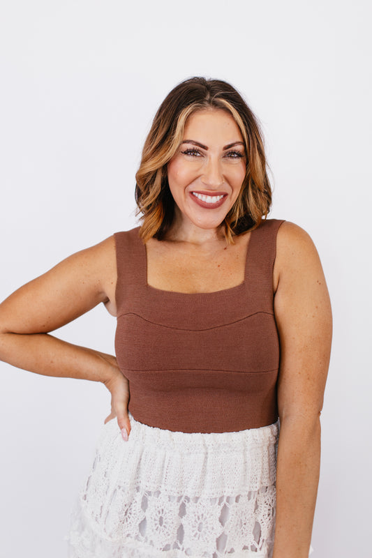 Crop & Cozy Top in Mocha