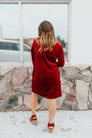 Velvet Crush Duster In Red - Reg & Curvy