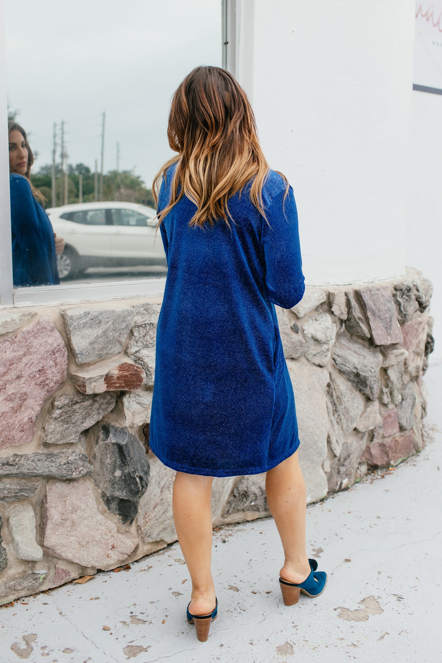 Velvet Crush Duster In Royal - Reg & Curvy