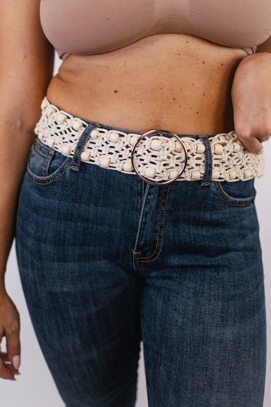 Ivory Leatherette Belt