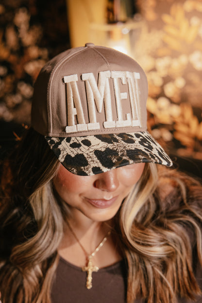Amen Leopard Patch Graphic Trucker Hat - FINAL SALE