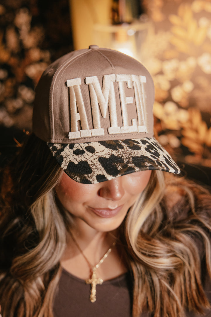 Amen Leopard Patch Graphic Trucker Hat - FINAL SALE