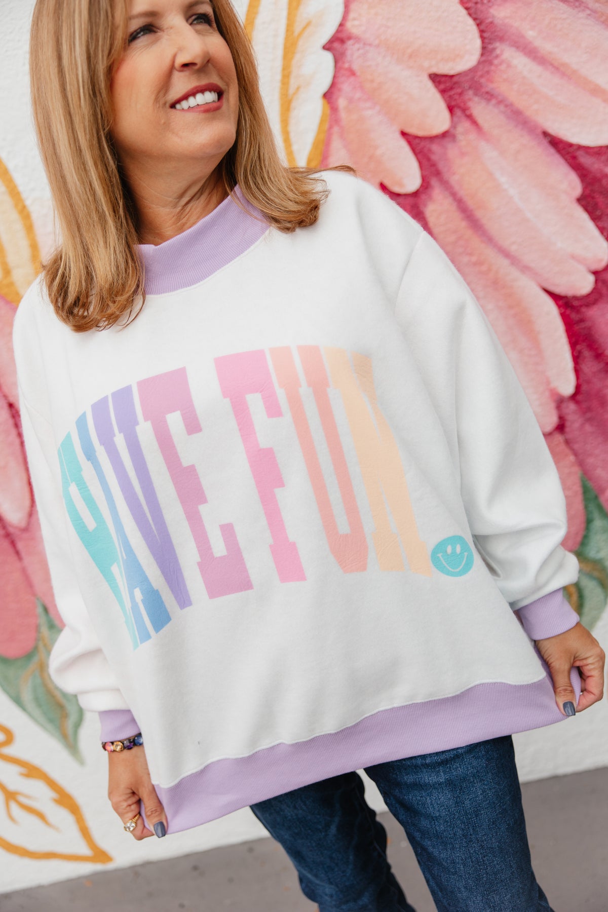 Have Fun 2-Sided Mock Sweatshirt