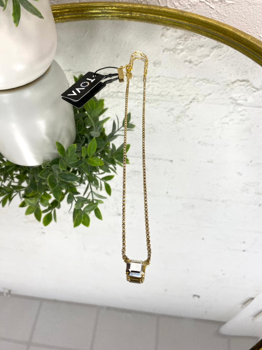 Tova Rhys Rectangle Necklace in Chrome - FINAL SALE