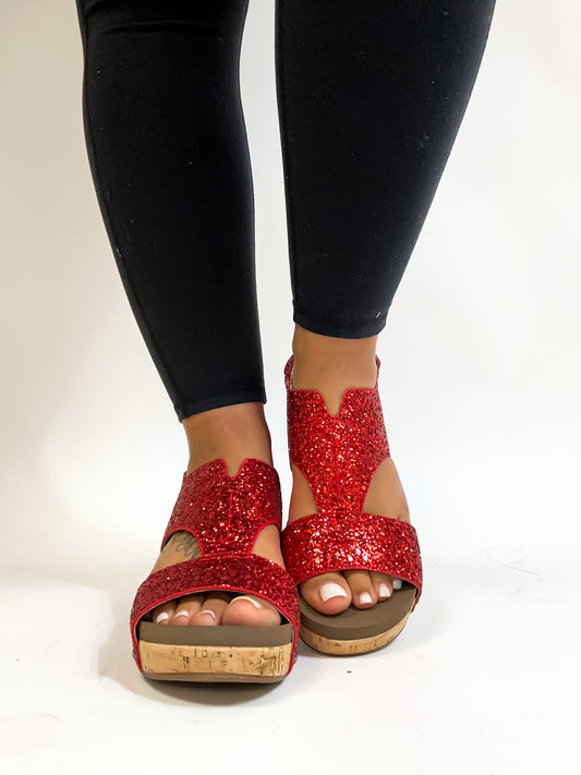 Corky's Red Chunky Glitter Refreshing Sandals - FINAL SALE