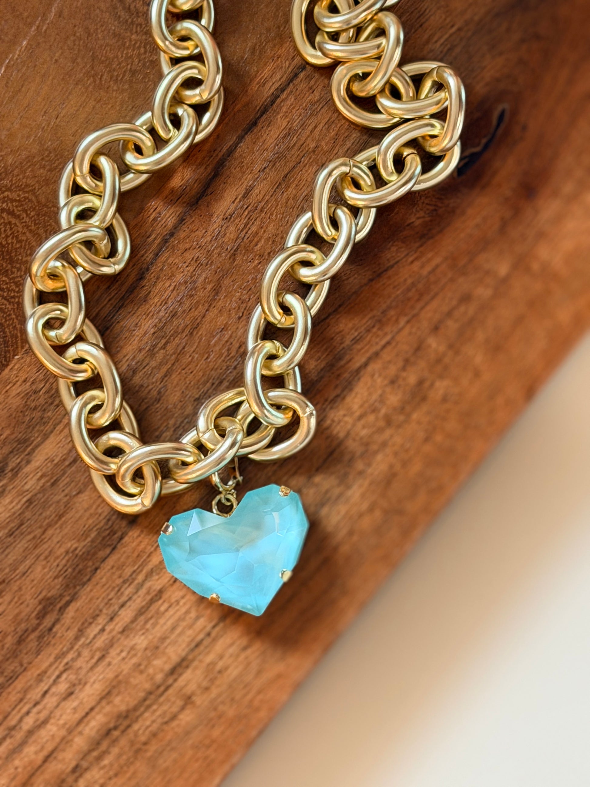 Love Struck Heart Charm In Teal