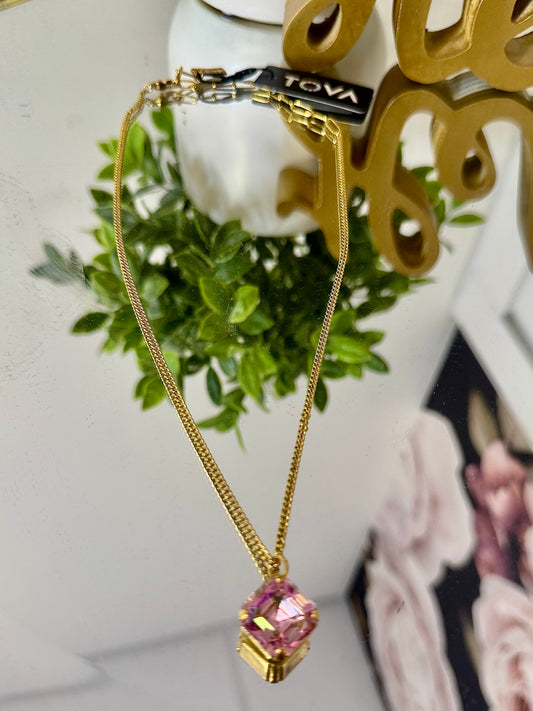 Tova Nikki Necklace in Light Rose Glimmer - FINAL SALE