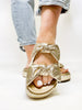 Corky's Gold Crinkle Metallic Lil Bit Knotty Sandals