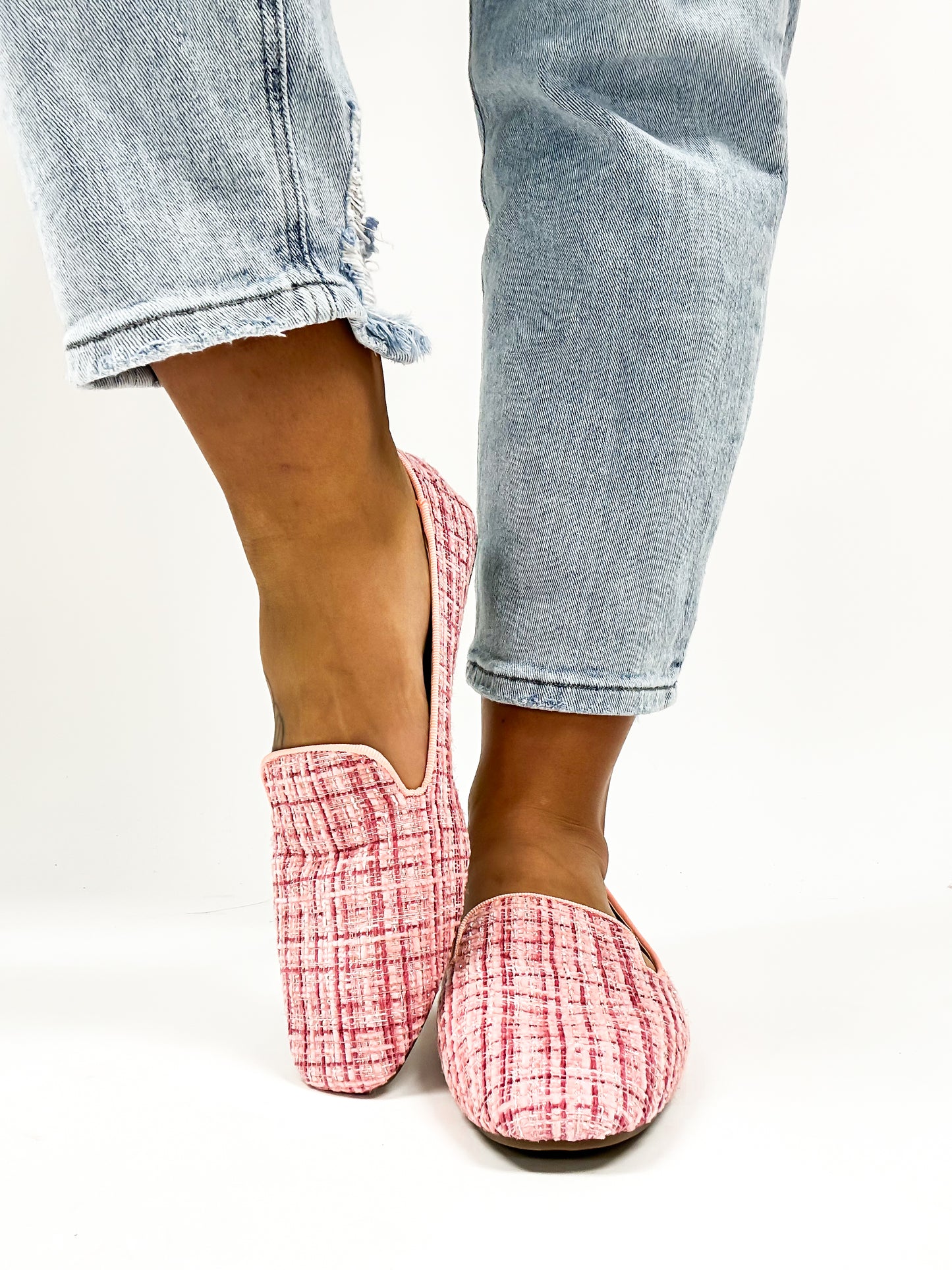 Chaussures plates Goody 2 en tweed rose de Corky