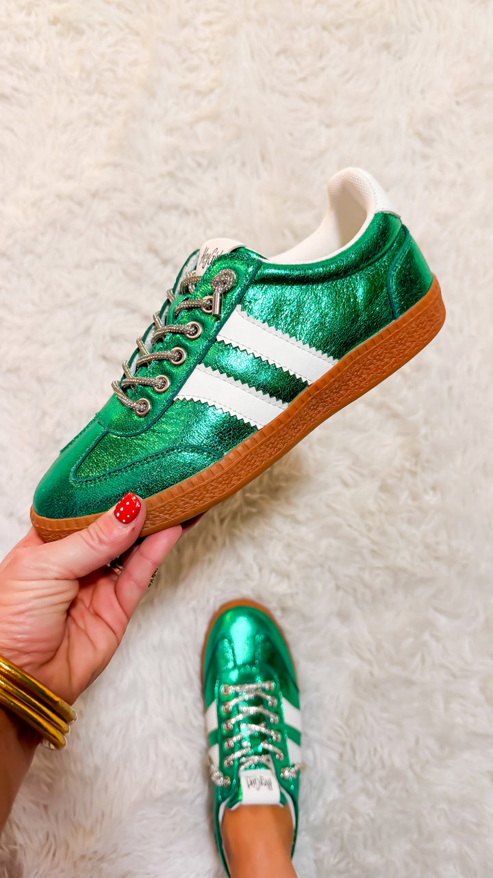 Corky's Green Metallic Heads Up Sneakers